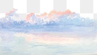 Pastel sky png watercolor border, transparent background. Remixed from George Elbert Burr artwork, by rawpixel.