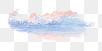 Pastel sky png watercolor illustration element, transparent background. Remixed from George Elbert Burr artwork, by rawpixel.