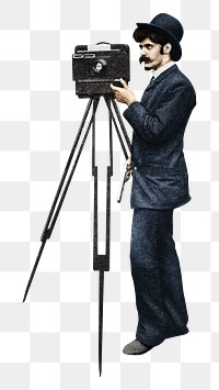 Photographer png element, transparent background. Remixed from Alfred Stieglitz photography, by rawpixel.