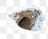 Winter bridge png watercolor illustration element, transparent background. Remixed from Eugene Wallachy artwork, by rawpixel.