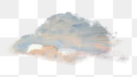 Cloudscape png watercolor illustration element, transparent background. Remixed from Hercules Brabazon Brabazon artwork, by rawpixel.