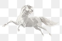 White horse png watercolor illustration element, transparent background. Remixed from Sawrey Gilpin artwork, by rawpixel.