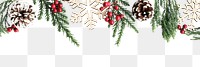 Christmas border png element, transparent background