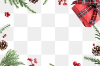 Christmas frame png element, transparent background