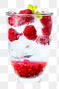 Png raspberry infused water, transparent background