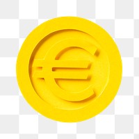 PNG Golden euro coin, collage element, transparent background