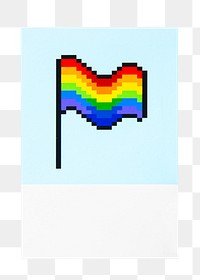 PNG Pixelated pride LGBT rainbow flag, collage element, transparent background