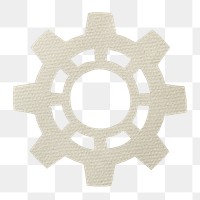 PNG Paper craft art of cog icon, collage element, transparent background