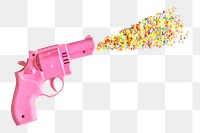 PNG Bright and colorful plastic toy gun, collage element, transparent background