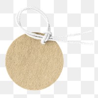 Round clothing tag png element, transparent background