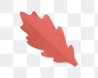 Red leaf png sticker, transparent background