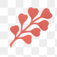 Red leaf png sticker, transparent background