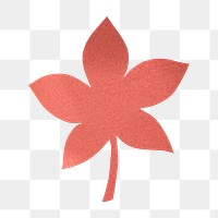 Red leaf png sticker, transparent background