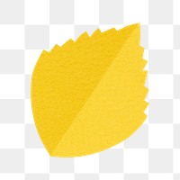 Yellow leaf png sticker, transparent background