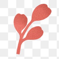 Red leaf png sticker, transparent background