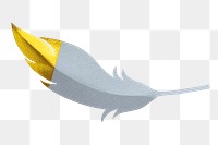 PNG Golden gray feather  sticker transparent background