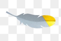 PNG Golden gray feather  sticker transparent background