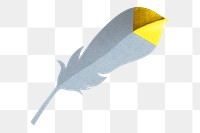 PNG Golden gray feather  sticker transparent background