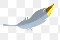 PNG Golden gray feather  sticker transparent background