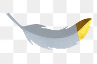 PNG Golden gray feather  sticker transparent background