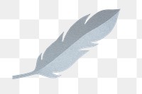 Gray feather png sticker transparent background