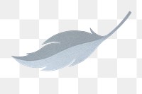 Gray feather png sticker transparent background