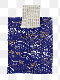 Blue fabric png textile, transparent background