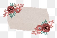 Flower frame png element, transparent background