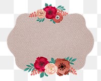 Flower frame png element, transparent background