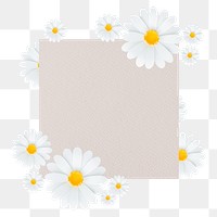 Daisy frame png element, transparent background