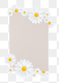 Daisy frame png element, transparent background