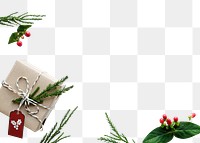 Christmas frame png element, transparent background