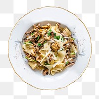 Pappardelle pasta png, healthy food, transparent background