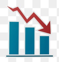 PNG Declining business report bar chart sticker transparent background