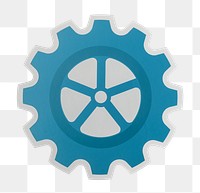 PNG cog wheel icon sticker transparent background