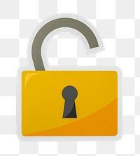 PNG  unlock icon  sticker transparent background