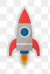 PNG Business launching rocket ship icon sticker transparent background