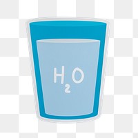 PNG Glass of drinking water  sticker transparent background