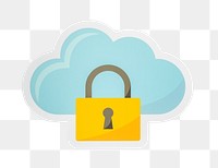 PNG Cloud security icon sticker transparent background