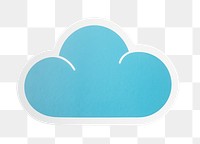 PNG Blue cloud cut out icon  sticker transparent background