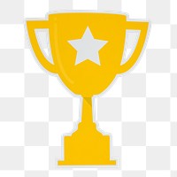 PNG trophy with star icon sticker transparent background