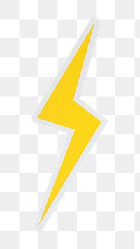 PNG Yellow lightning bolt icon sticker transparent background