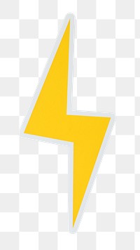 PNG Yellow lightning bolt icon sticker transparent background