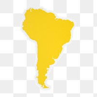 PNG South America map sticker transparent background