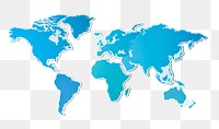 PNG World map sticker transparent background