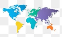 PNG World map sticker transparent background