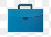 PNG Blue business briefcase bag  sticker transparent background