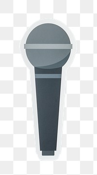 PNG grey microphone sticker transparent background