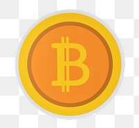 PNG Golden bitcoin cryptocurrency icon  sticker transparent background