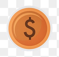PNG dollar coin icon sticker transparent background